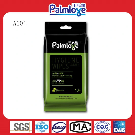 Palmlove Best Antibacterial Individual Unscented Flushable Wet Wipes for Adults