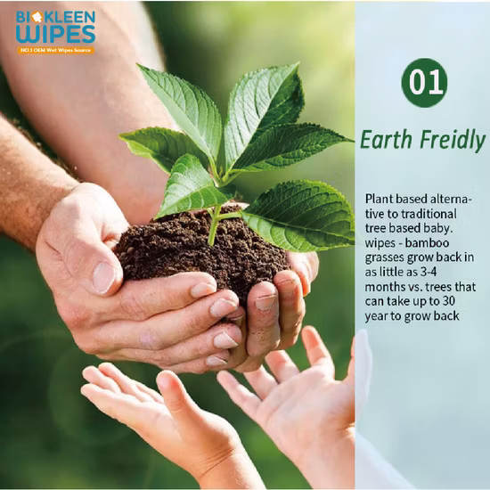 Biokleen OEM ODM Производитель Изготовление по индивидуальному заказу Биоразлагаемые бамбуковые салфетки Натуральные органические детские очищающие салфетки Влажные салфетки с экологически чистым ароматом воды Детские салфетки